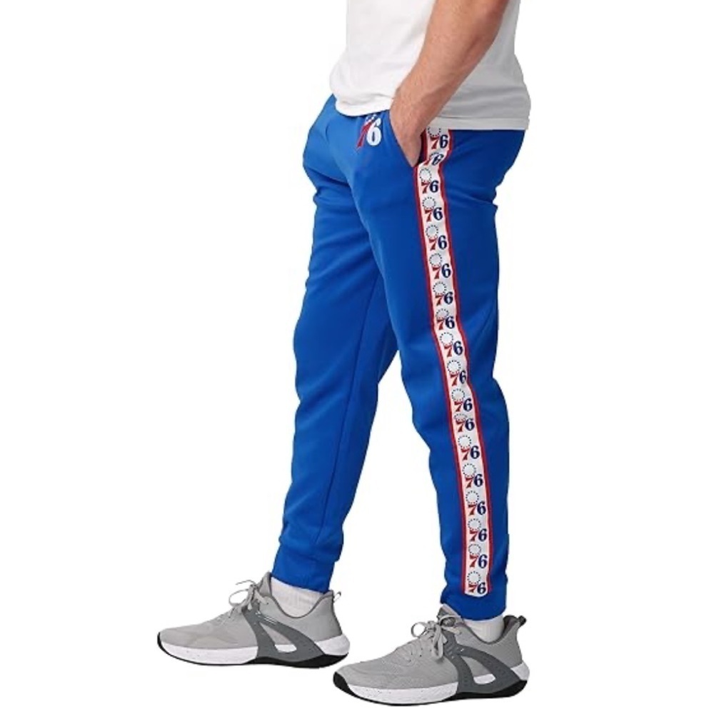 Philadelphia 76ers Men's Track Sweat Pants NEW Sz Large Blue Red Basketball